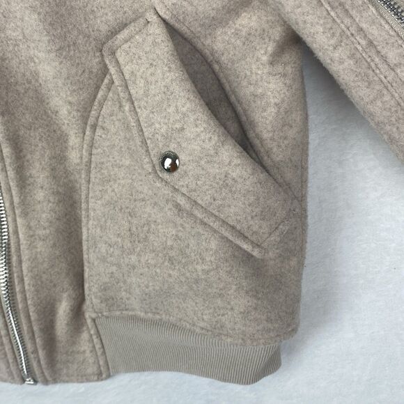 Blanknyc Heaven Sent Bomber Jacket Womens Small Beige Full Zip Pockets - Picture 4 of 10